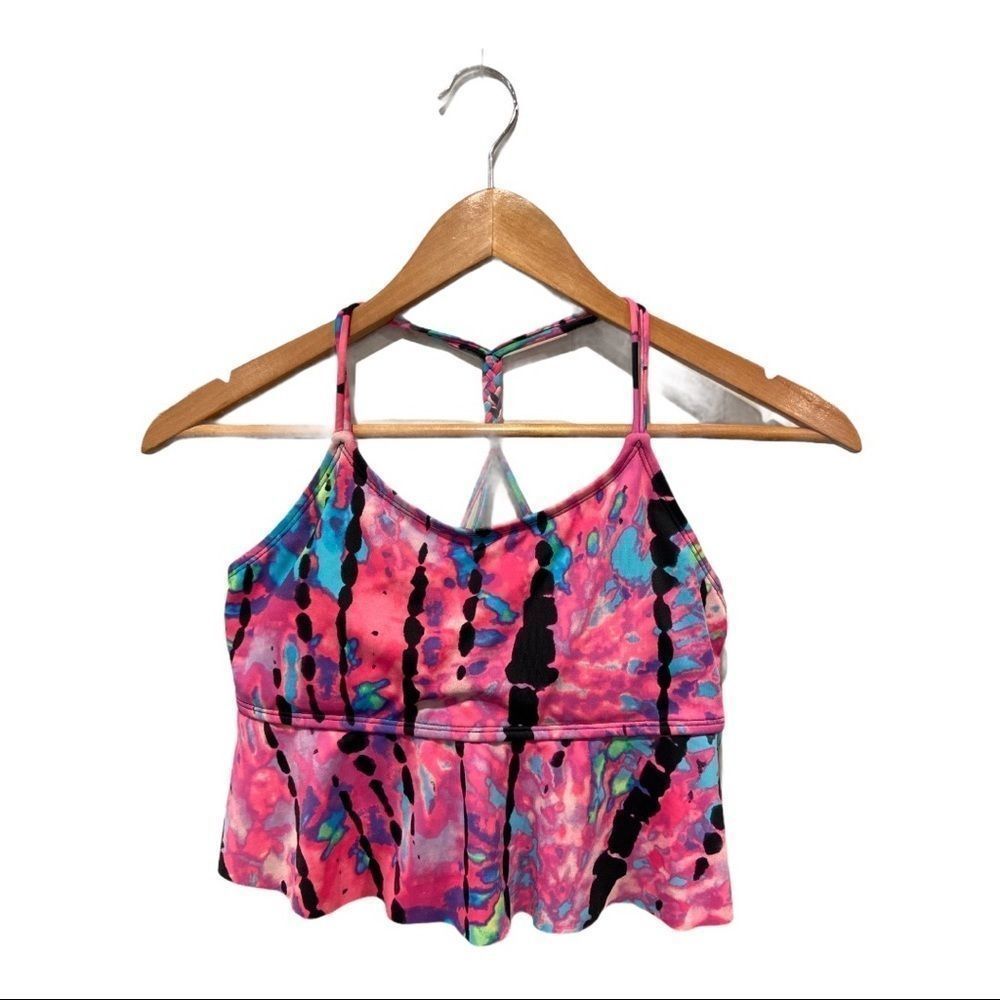 Justice Swim Separates Bikini Top Tie Dye Ruffle Plus Size 16